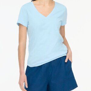 NWOT J.Crew Slub Cotton V-Neck Tee Pale Blue Small H5967